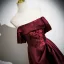 Vintage / Retro Burgundy Prom Dresses 2025 A-Line / Princess Strapless Sleeveless Backless Floor-Length / Long Prom Formal Dresses