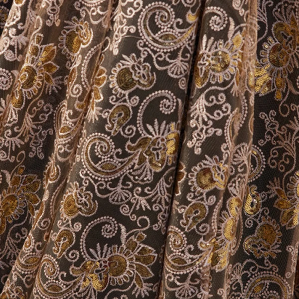 Vintage / Retro Gold Black Printing Prom Dresses 2023 Ball Gown Off-The-Shoulder Corset Short Sleeve Backless Floor-Length / Long Prom Formal Dresses