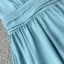 Modest / Simple Pool Blue Split Front Bridesmaid Dresses 2023 A-Line / Princess Chiffon V-Neck Sleeveless Backless Floor-Length / Long Bridesmaid Dresses