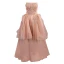 Chic / Belle Rougissant Rose Perlage Perle Paillettes Robe De Bal 2022 Princesse Bustier Sans Manches Dos Nu Longue Robe De Ceremonie