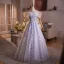 Chic / Beautiful Sky Blue Beading Appliques Prom Dresses 2025 A-Line / Princess Off-The-Shoulder Short Sleeve Backless Floor-Length / Long Formal Dresses