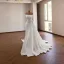 Vintage / Retro High-end White Handmade  Pearl Rhinestone Satin Wedding Dresses 2026 Trumpet / Mermaid Strapless Sleeveless Backless Sweep Train