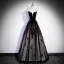 Sexy Black Sequins Evening Dresses 2023 A-Line / Princess Off-The-Shoulder Short Sleeve Backless Floor-Length / Long Evening Party Formal Dresses