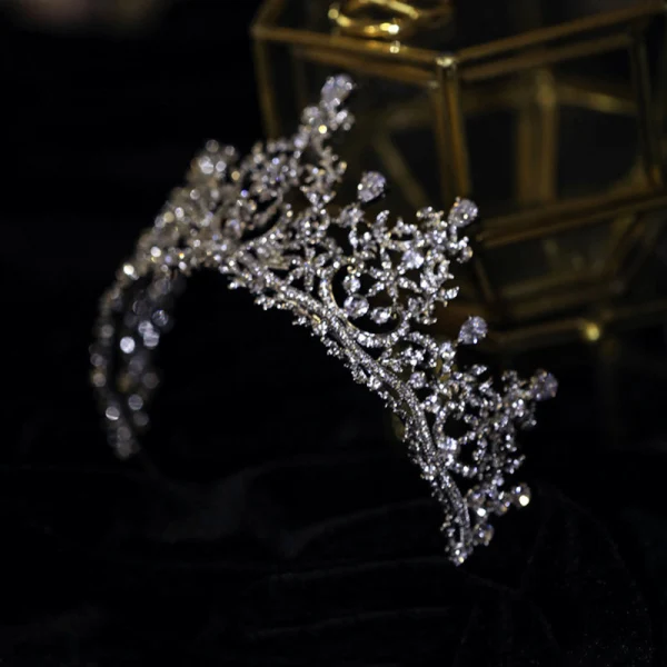 Charming Silver Rhinestone Wedding Tiara 2022 Zircon Alloy Bridal Jewelry Tiara Bridal Hair Accessories