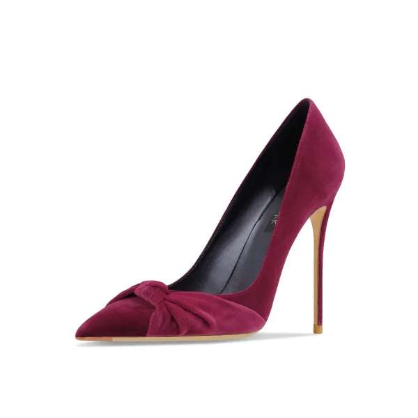 Fashion Black Office OL Leather Suede Pumps 2023 10 cm Stiletto Heels Pointed Toe Pumps High Heels
