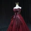 Mode Haut de Gamme Bordeaux Noeud Robe De Bal 2023 Robe Boule Bustier Sans Manches Dos Nu Longue Promo Robe De Ceremonie