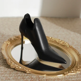 Simple Noire Désinvolte Escarpins 2023 Cuir 8 Cm Talons Aiguilles À Bout Pointu Escarpins Talons Hauts