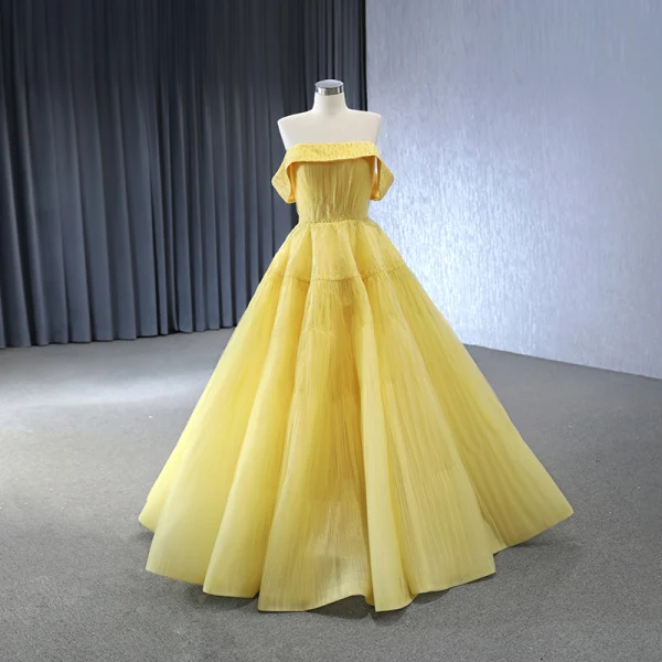 High-end Sage Green Beading Prom Dresses 2024 Ball Gown Off-The-Shoulder Sleeveless Backless Floor-Length / Long Prom Formal Dresses