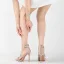 Sexy Beige Evening Party Rhinestone Womens Sandals 2023 Ankle Strap 10 cm Stiletto Heels Open / Peep Toe Sandals High Heels
