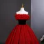 Vintage / Retro Red Prom Dresses 2025 Ball Gown Ruffle Strapless Sleeveless Backless Floor-Length / Long Formal Dresses