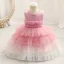 Chic / Beautiful Sky Blue Cascading Ruffles Birthday Flower Girl Dresses 2023 Ball Gown Scoop Neck Sleeveless Pearl Sash Floor-Length / Long Flower Girl Dresses