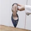 Sexy Silver Pierced Womens Sandals 2022 Street Wear 10 cm Stiletto Heels Pointed Toe Sandals High Heels