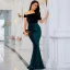 Chic / Beautiful Ink Blue Sequins Evening Dresses 2022 Trumpet / Mermaid Zipper Up at Side Off-The-Shoulder Sleeveless Backless Floor-Length / Long Evening Party Formal Dresses