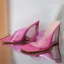 Transparent Summer Orange Cocktail Party Womens Sandals 2022 9 cm Crystal Wedges Open / Peep Toe Sandals High Heels