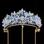 Mooie / Prachtige Hemelsblauw Rhinestone Legering Tiara Bruids Haaraccessoires 2024 Huwelijk