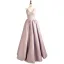 Modest / Simple Blushing Pink Prom Dresses 2023 A-Line / Princess Strapless Sleeveless Backless Floor-Length / Long Prom Formal Dresses