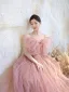 Charmant Rougissant Rose Perlage Robe De Soirée 2023 Princesse Bretelles Spaghetti Noeud Sans Manches Dos Nu Longue Soirée Robe De Ceremonie