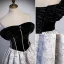 Elegant Black Rhinestone Prom Dresses 2022 Ball Gown Off-The-Shoulder Sleeveless Backless Floor-Length / Long Formal Dresses