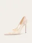 Elegante Witte Kant Bloem Bruidsschoenen 2025 Leer 10 cm Naaldhakken / Stiletto Spitse Neus Huwelijk Pumps Hoge Hakken