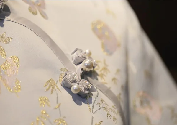 Vintage / Retro White Printing Tea-length Cheongsam 2026 Trumpet / Mermaid High Neck Short Sleeve