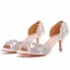Charming White Rhinestone Wedding Shoes 2023 6 cm Stiletto Heels Open / Peep Toe Wedding Sandals High Heels