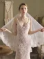 High-end White Handmade  Lace Flower Bridal Wedding Veils 2025