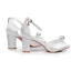 Élégant Blanche Perle Chaussure De Mariée 2024 Bride Cheville 7 cm Talons Épais Peep Toes / Bout Ouvert Mariage Sandales Talons Hauts