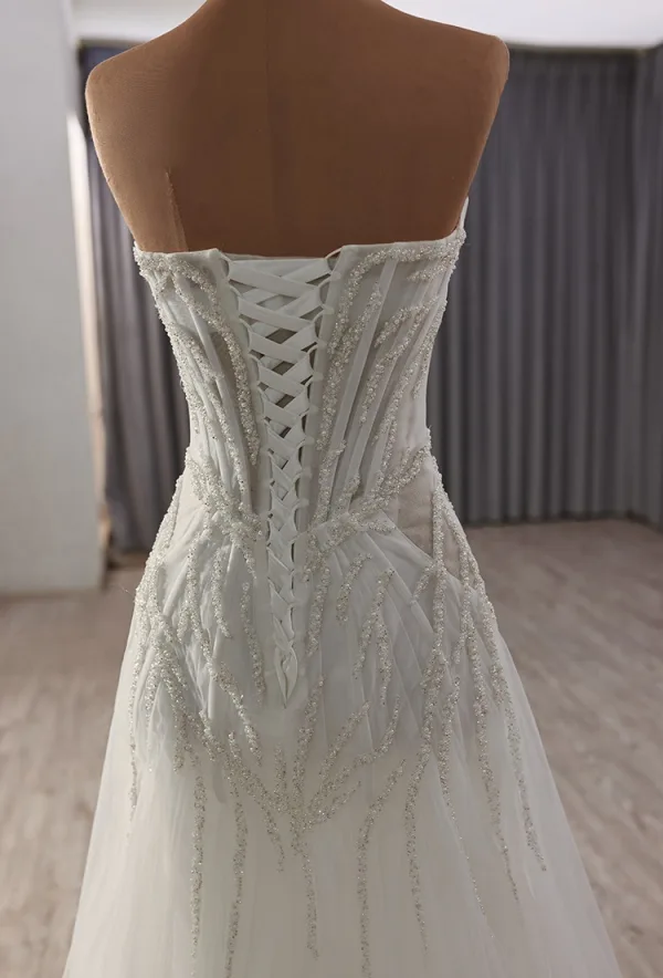 Sexy White Beading Sequins Evening Dresses 2025 A-Line / Princess Strapless Sleeveless Backless Floor-Length / Long Evening Party Formal Dresses