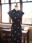 Vintage / Retro Black Embroidered Evening Party Cheongsam 2025 Trumpet / Mermaid High Neck Sleeveless Tea-length