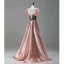Élégant Rougissant Rose Robe De Bal 2022 Princesse Encolure Carrée Gonflée Manches Courtes Noeud Dos Nu Longue Promo Robe De Ceremonie