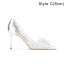 Sexy Silber Perle Strass Abend Pumps Hochhackige 2022 8 cm Stilettos Spitzschuh Pumps