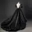 Vintage / Retro Black Satin Rhinestone Prom Dresses 2022 Ball Gown Scoop Neck Prom Dresses Puffy Short Sleeve Court Train Prom Formal Dresses