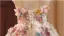 Fée Des Fleurs Beige Perle Paillettes Appliques Thé Longueur Robe Ceremonie Fille 2024 Robe Boule Encolure Dégagée Sans Manches Tulle Mariage