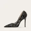Vintage / Retro Black Embroidered Evening Party Pumps 2025 10 cm Stiletto Heels Pointed Toe Pumps High Heels