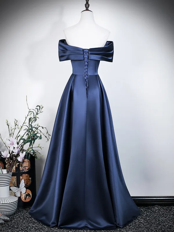 Modest / Simple Black Evening Dresses 2026 A-Line / Princess Off-The-Shoulder Short Sleeve Backless Floor-Length / Long