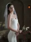Elegante Witte Strik Bruidssluier 2025 Tule