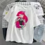 Fashion Loose Women T-Shirts 2021 White Cartoon Scoop Neck Street Wear Tops Casual Summer 1/2 Sleeves Comfortable Tee