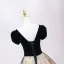 Elegante Schwarz Perlenstickerei Pailletten Ballkleider 2025 Ballkleid Eckiger Ausschnitt Kurze Ärmel Rückenfreies Lange Ball Festliche Kleider