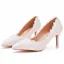 Chic / Beautiful White Pearl Lace Flower Wedding Shoes 2022 7 cm Stiletto Heels Pointed Toe Wedding Pumps High Heels