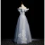 Charmant Bleu Ciel Glitter Paillettes Robe De Soirée 2023 Princesse Bustier Perle Noeud Sans Manches Dos Nu Longue Robe De Ceremonie