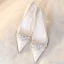 Chic / Beautiful Ivory Satin Rhinestone Wedding Shoes 2023 Leather 8 cm Stiletto Heels Pointed Toe Wedding Pumps High Heels