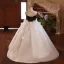 Chic / Belle Noire Appliques Anniversaire Robe Ceremonie Fille 2025 Bretelles croisées Robe Boule Bustier Sans Manches Dos Nu Train De Balayage