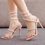 Sexy White Pearl Ankle Strap Summer Evening Party Womens Sandals 2023 10 cm Stiletto Heels Open / Peep Toe Sandals High Heels