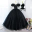 Élégant Noire Perle Faux Diamant Paillettes Robe De Bal Longue 2022 Robe Boule Encolure Dégagée Gonflée Manches Courtes Dos Nu Promo Robe De Ceremonie