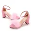 Charmant Schwarz Feder Abend Sandalen Damen 2026 Knöchelriemen 7 cm Stilettos Peeptoes Sandaletten Hochhackige