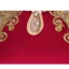Chinese style Burgundy Satin Lace Flower Evening Dresses 2023 A-Line / Princess High Neck Short Sleeve Floor-Length / Long Evening Party Formal Dresses