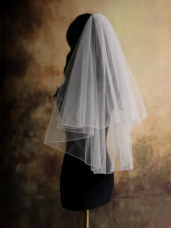 Simple Blanche Tulle Voile De Mariée 2026