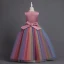 Chic / Beautiful Burgundy Appliques Pearl Lace Flower Birthday Flower Girl Dresses 2024 Ball Gown Scoop Neck Sleeveless Bow Sash Floor-Length / Long