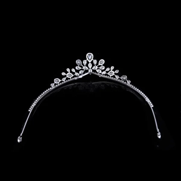 Enkla Vita Rhinestone Zirkon Legering Bröllop Tiara Brud Huvudbonad 2022