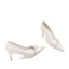 Élégant Ivoire Cuir Perle Chaussure De Mariée 2022 8 cm Talons Aiguilles À Bout Pointu Mariage Escarpins Talons Hauts